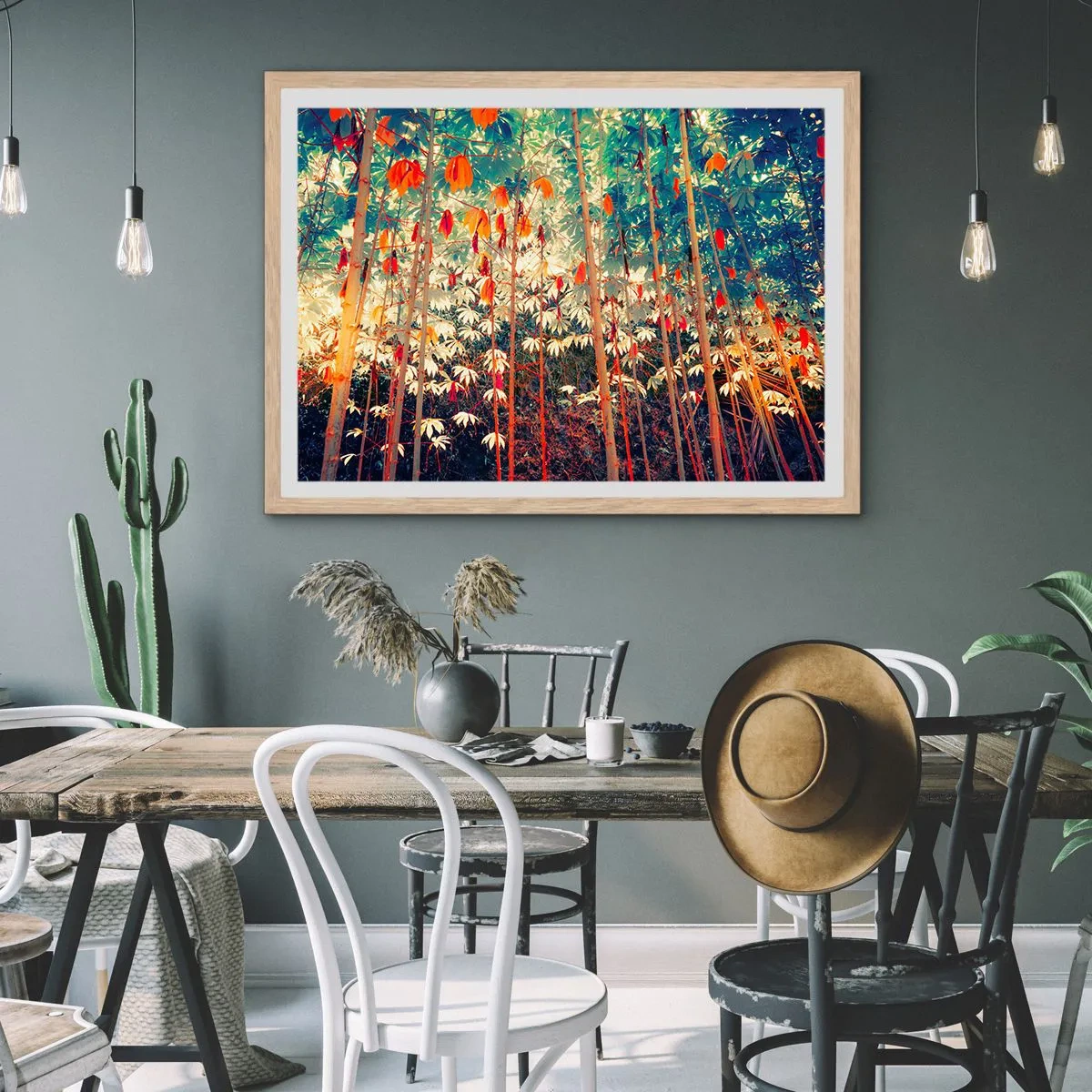 Een poster in een licht eiken lijst - Het geheime leven van de bladeren - 100x70 cm