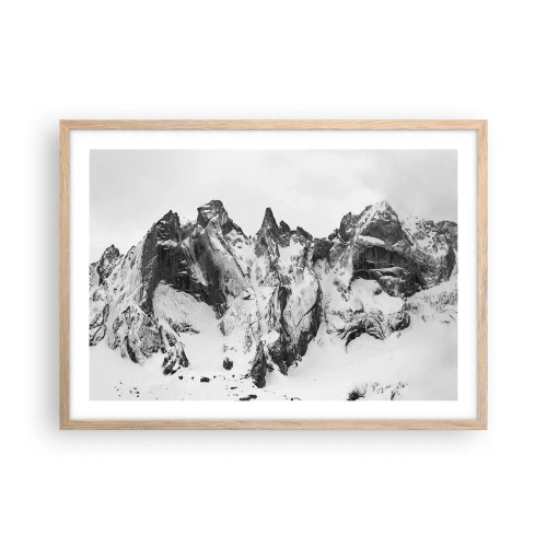 Een poster in een licht eiken lijst - Granieten gevaarlijke nok - 70x50 cm