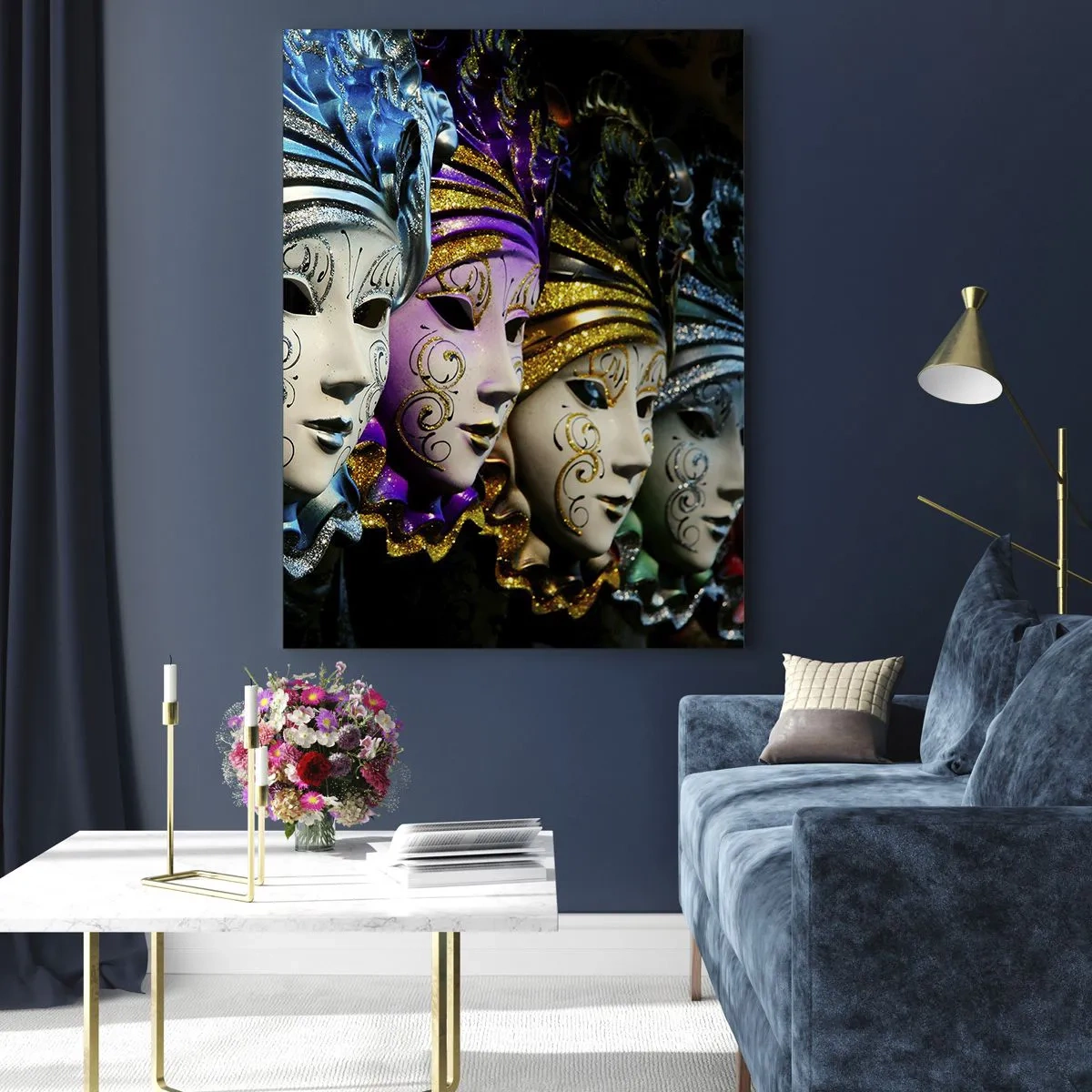 Schilderen op glas - Mysterie in goud en zilver - 70x100 cm