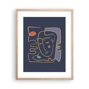 Een poster in een licht eiken lijst - In nadenken - 40x50 cm