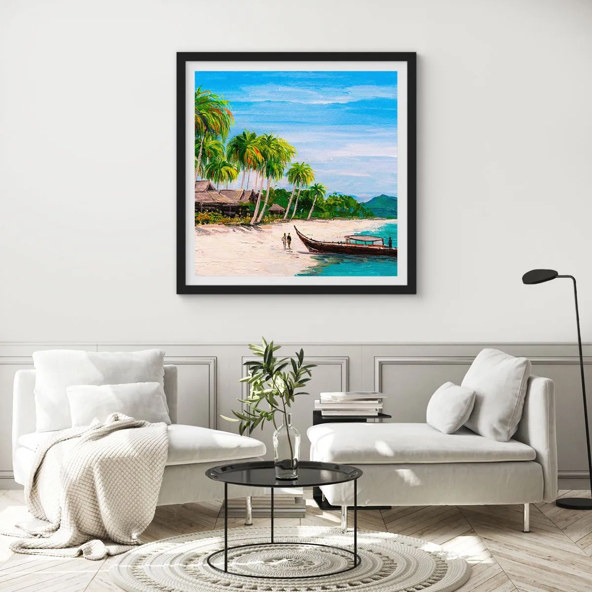 Poster in een zwarte lijst - Een exotische droom - 30x30 cm