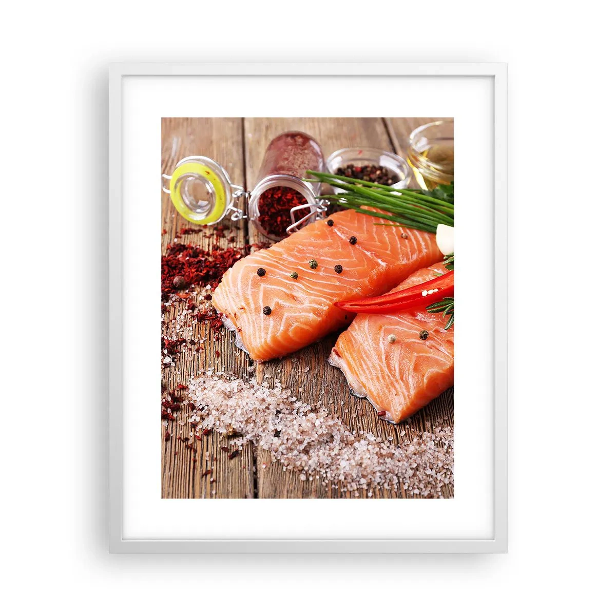 Poster in een witte lijst - Noors avontuur in de keuken - 40x50 cm