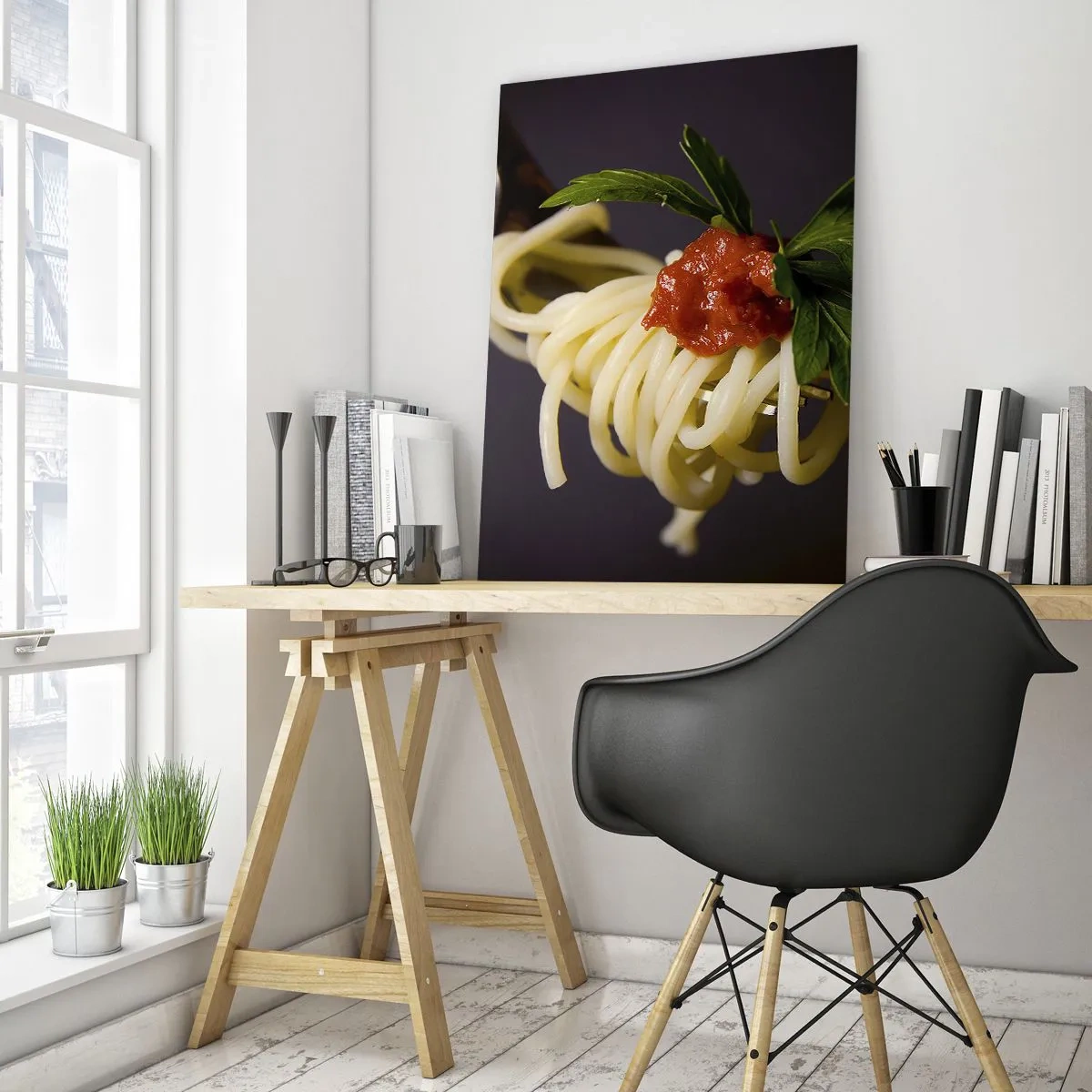 Schilderen op glas - Een lekker hapje - 50x70 cm
