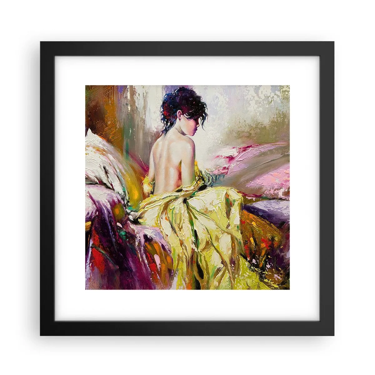 Poster in een zwarte lijst - Tussen de lippen en de rand van de cup - 30x30 cm