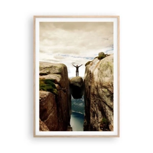 Een poster in een licht eiken lijst - Hoe gaat het met mij?! - 70x100 cm