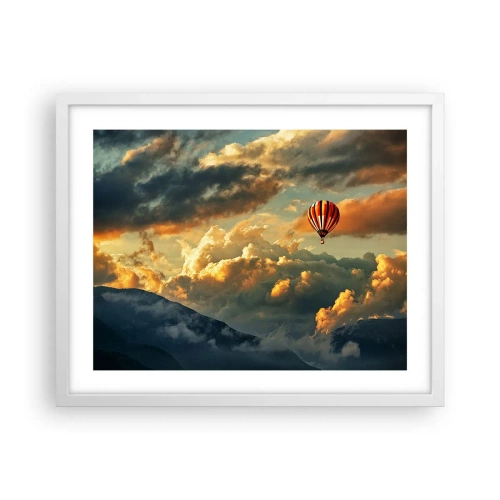 Poster in een witte lijst - Ik vlieg omdat ik dat wil - 50x40 cm
