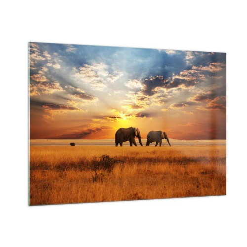 Schilderen op glas - Familie wandeling - 100x70 cm