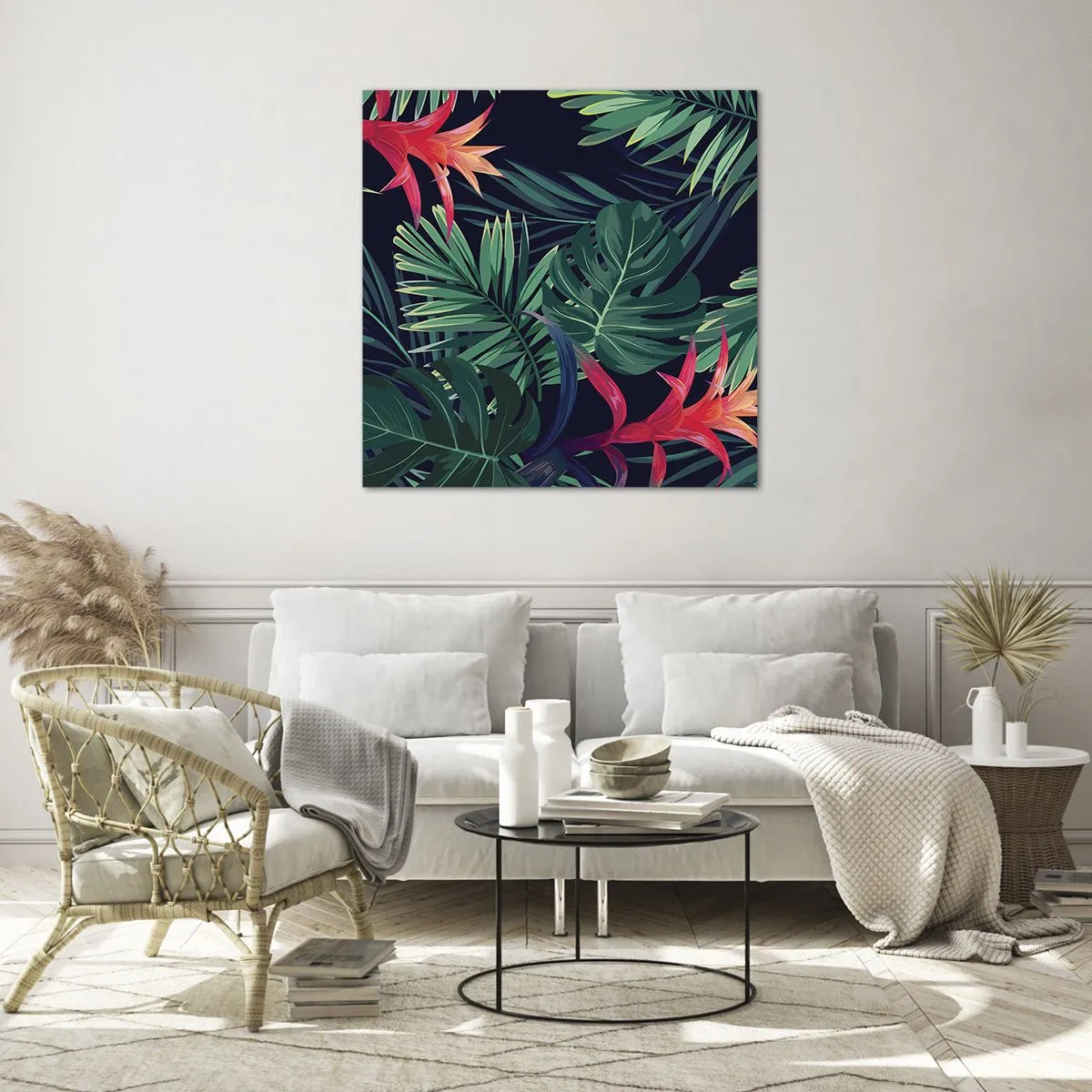 Schilderen op glas - Ontsteken in het groen - 70x70 cm