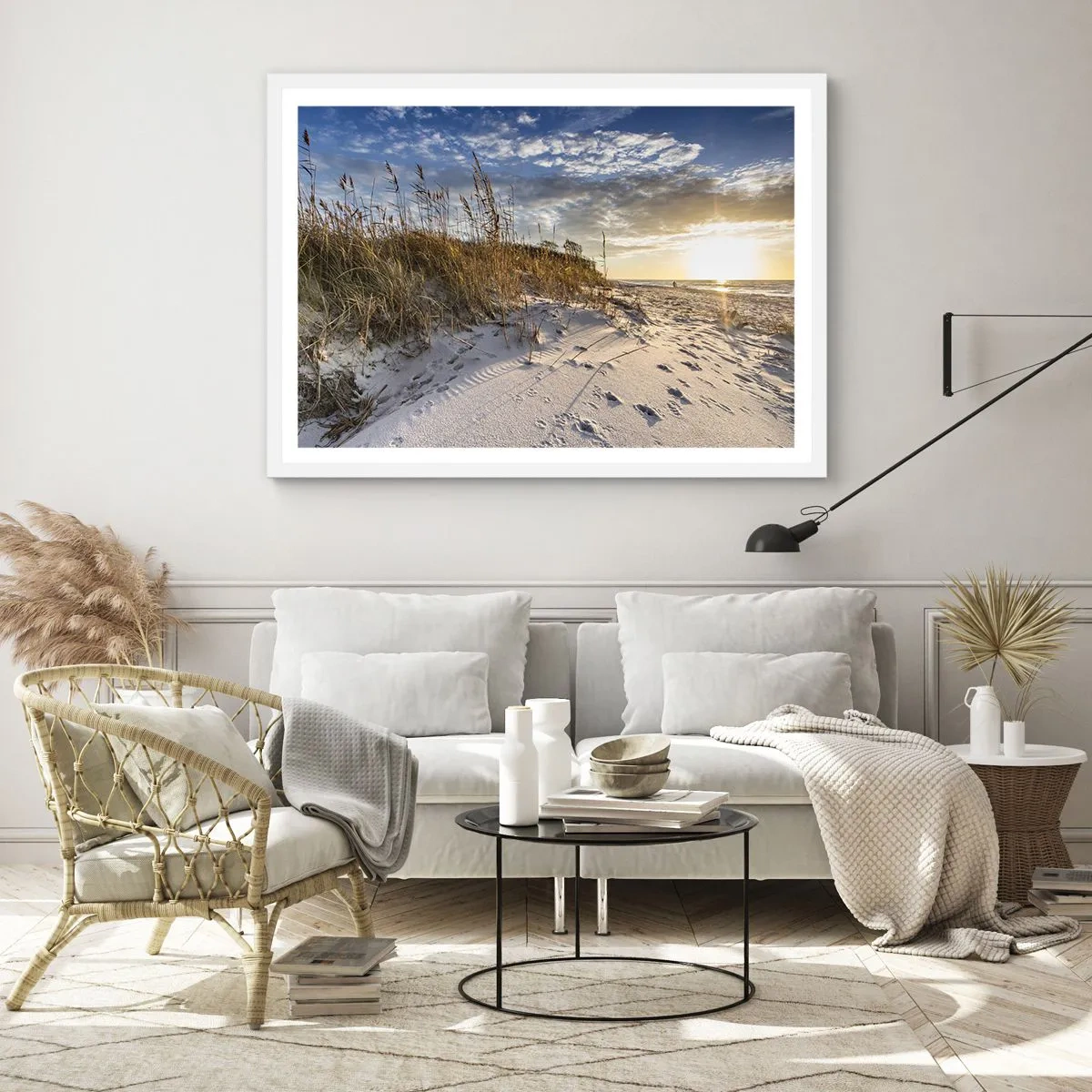 Poster in een witte lijst - Een uitnodiging voor een wandeling - 70x50 cm