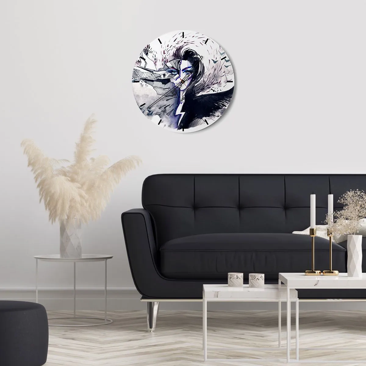 Wandklok - Klok - Demonisch en mooi - 40x40 cm