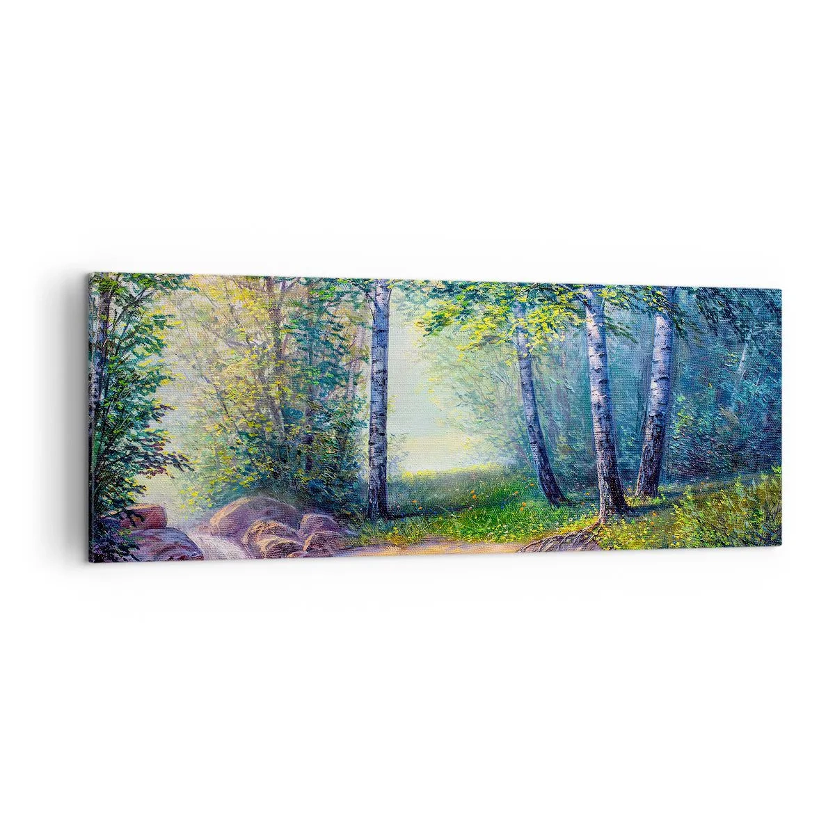 Schilderen op canvas - Idyllisch landschap - 140x50 cm