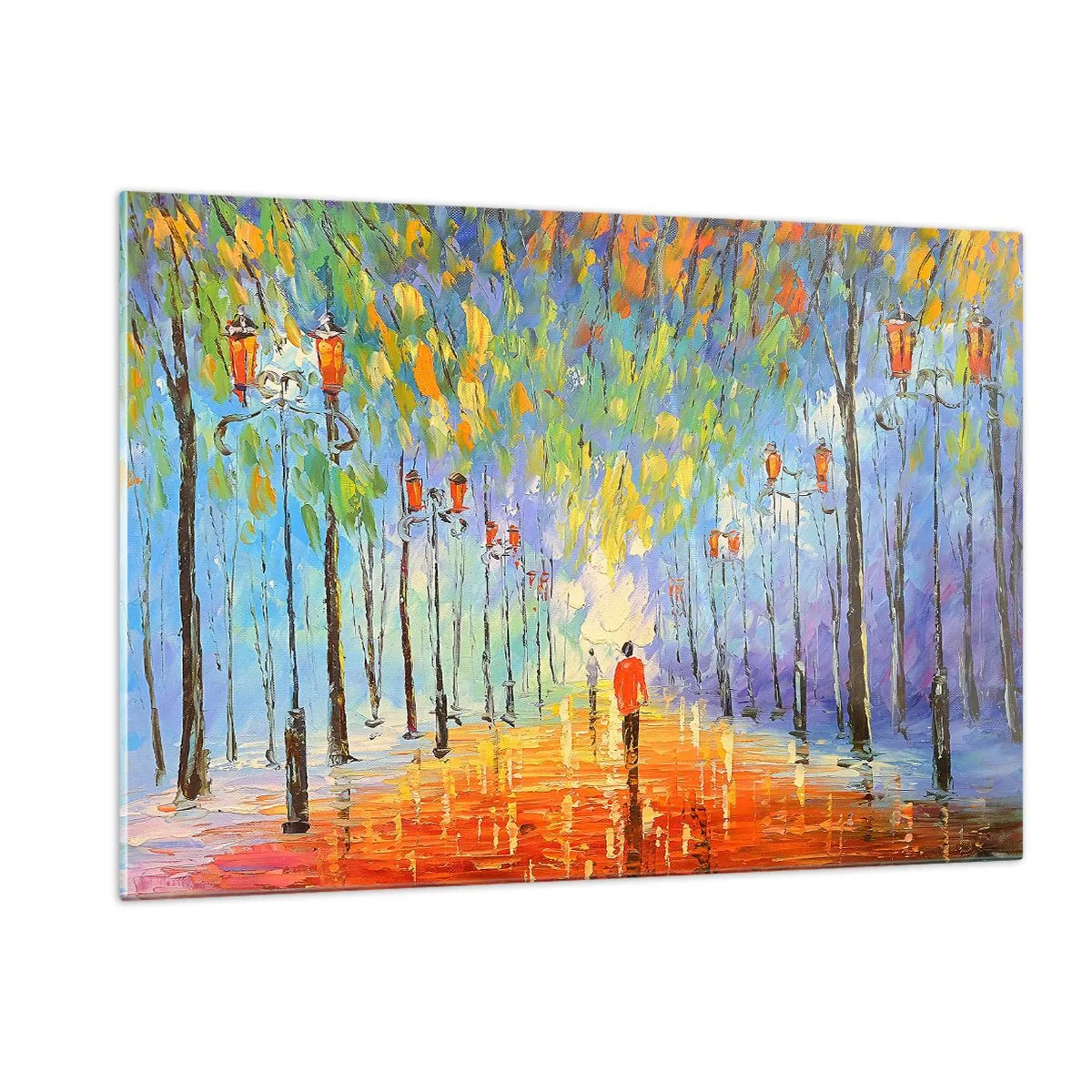Schilderen op glas - Nachtlied van regen - 120x80 cm