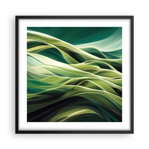 Poster in een zwarte lijst - Abstract groen spel - 50x50 cm