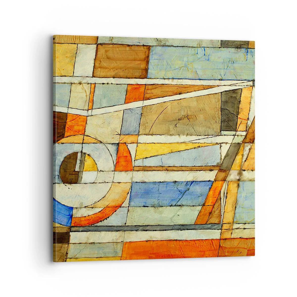 Schilderen op canvas - Kubisme op de bouwplaats - 70x70 cm