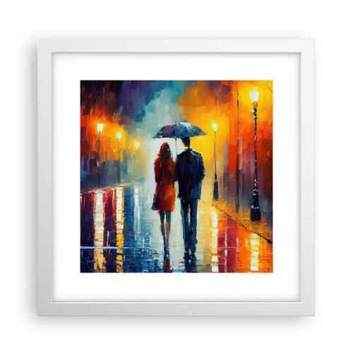 Poster in een witte lijst - Samen – een kleurrijke nacht - 30x30 cm