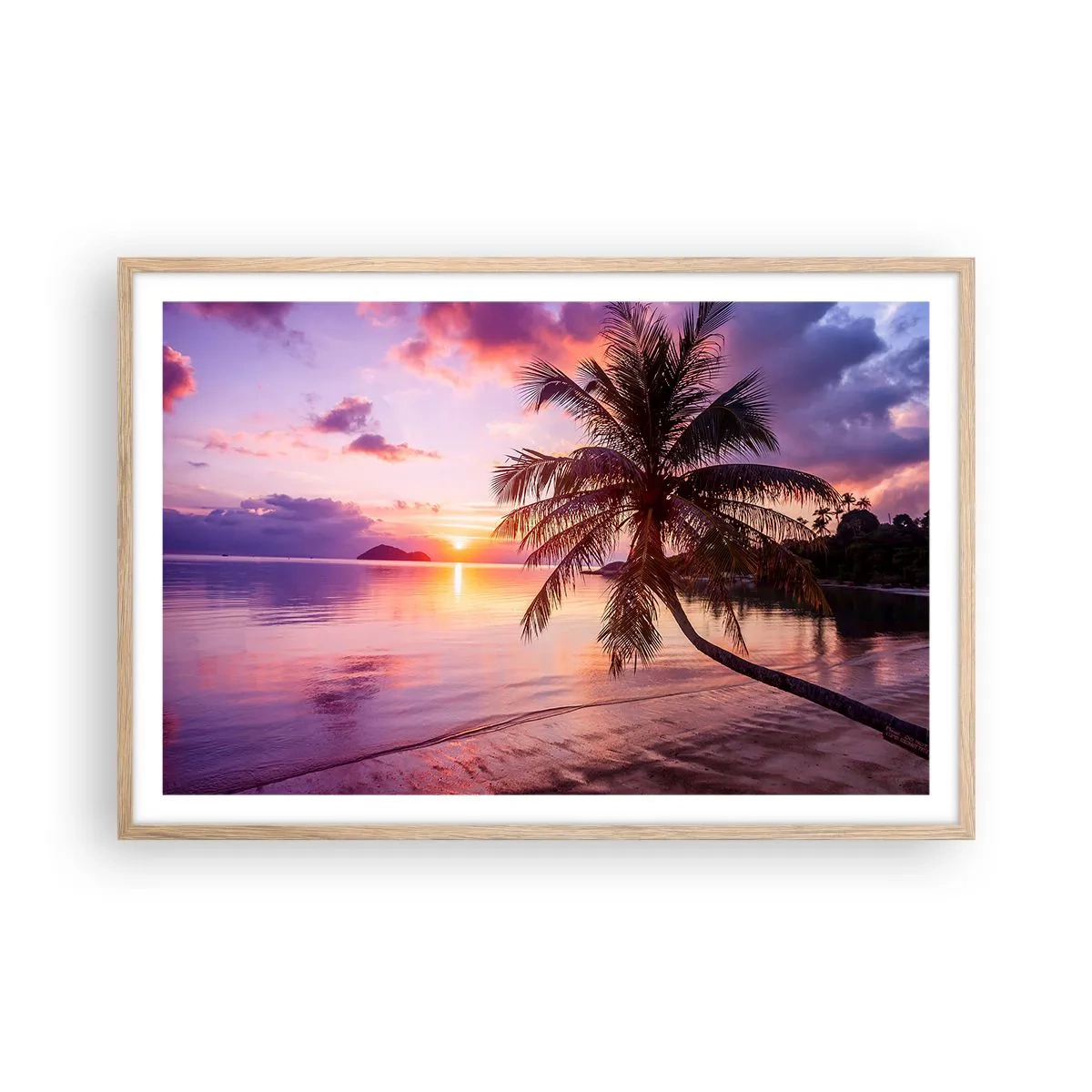 Een poster in een licht eiken lijst - Geluk tot aan de horizon - 91x61 cm