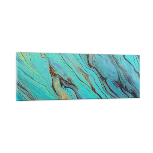 Schilderen op glas - Turquoise vloed - 90x30 cm