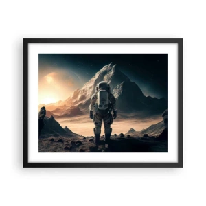 Poster in een zwarte lijst - Nieuwe uitdaging - 50x40 cm