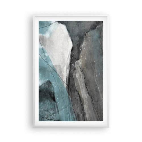Poster in een witte lijst - Abstractie: rotsen en ijs - 61x91 cm