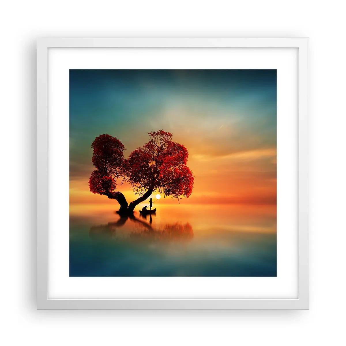 Poster in een witte lijst - Afstanders en de stilte van de wereldlozen - 40x40 cm