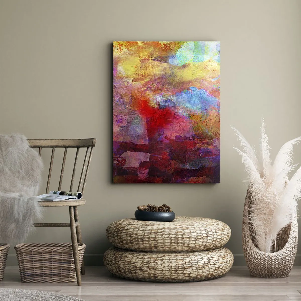Schilderen op canvas - Kijk in de regenboog - 50x70 cm