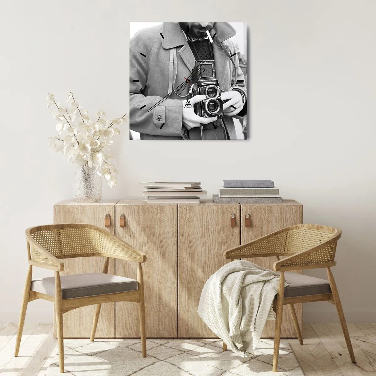 Wandklok - Klok - Retro stijl - 40x40 cm