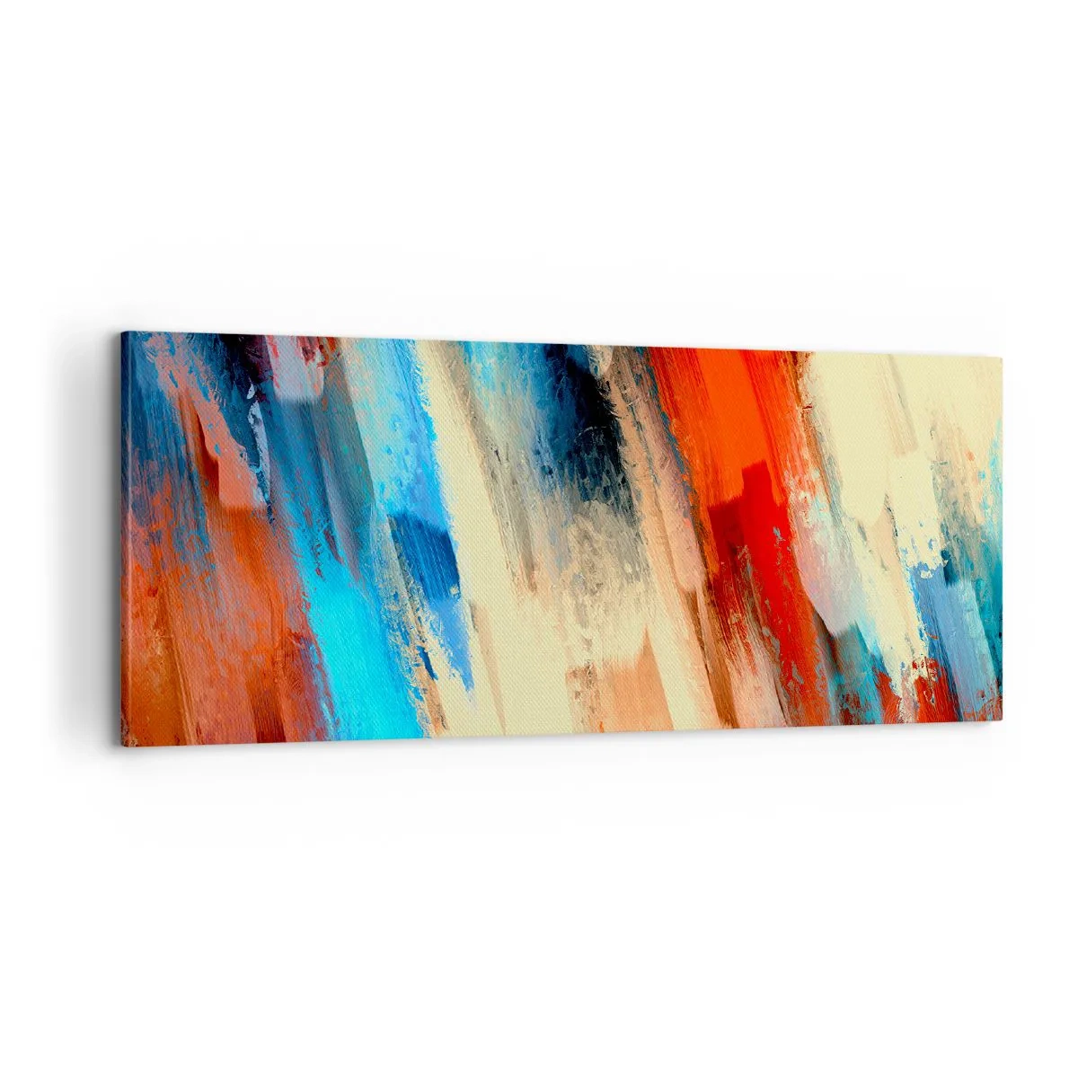 Schilderen op canvas - Een cascade van kleuren - 100x40 cm