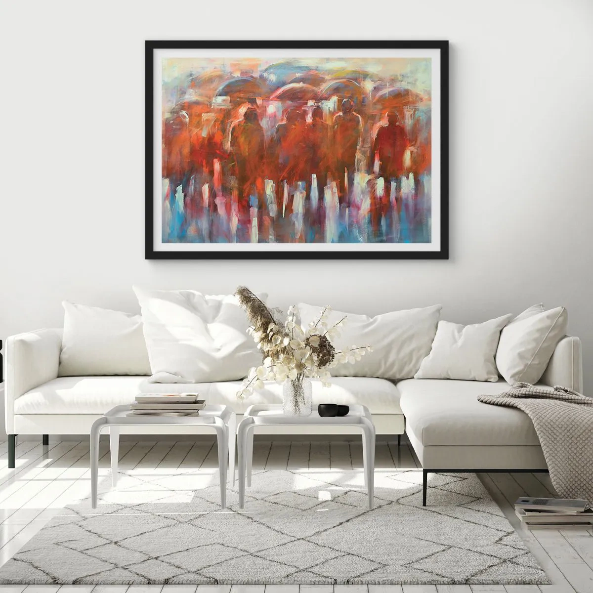 Poster in een zwarte lijst - Zelfs bij regen en mist - 50x40 cm