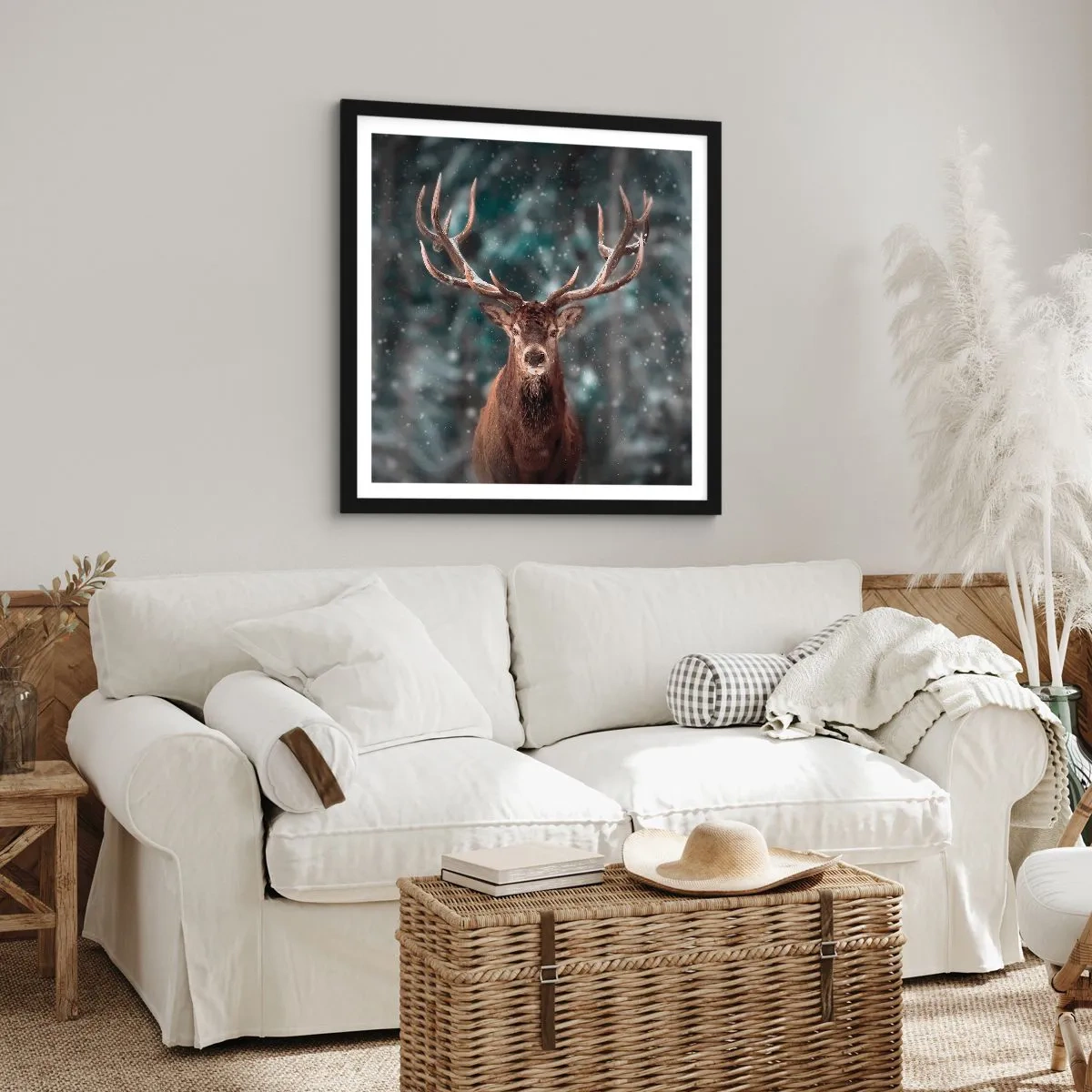 Poster in een zwarte lijst - Gekroond tot koning van het bos - 30x30 cm