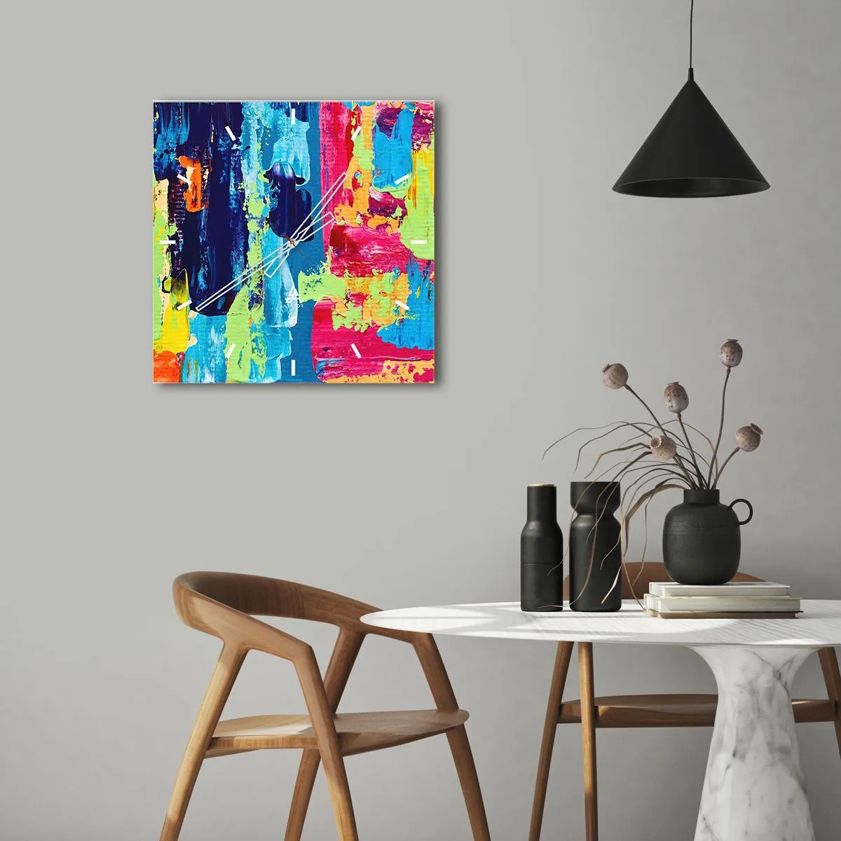 Wandklok - Klok - Het leven is mooi! - 30x30 cm