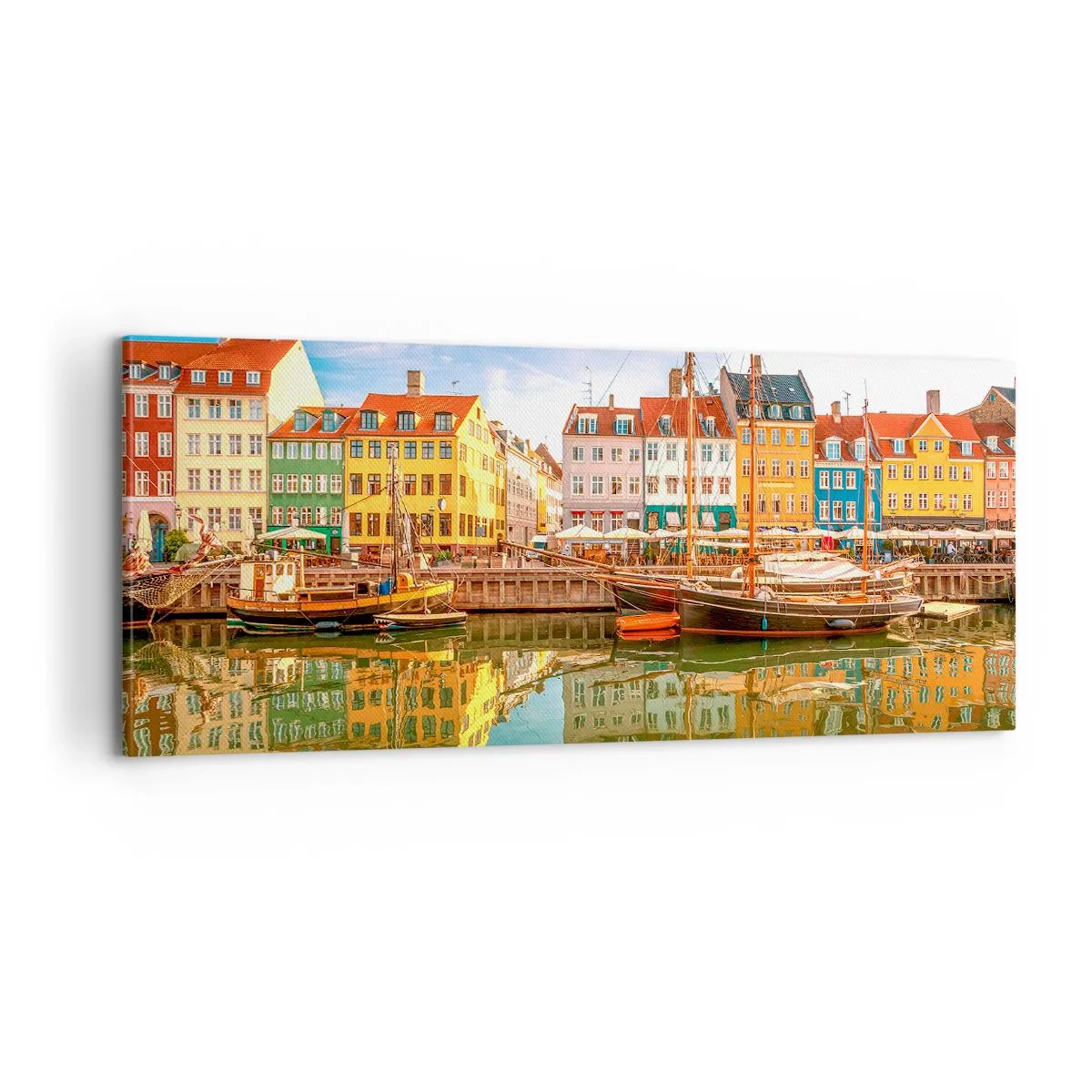 Schilderen op canvas - Over het water zo glad als een spiegel - 100x40 cm
