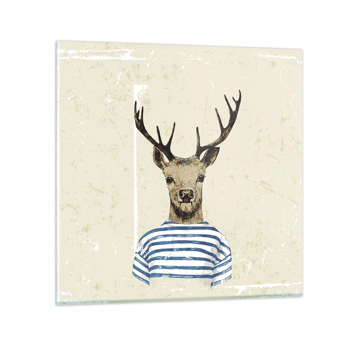 Schilderen op glas - Omdat ik van gestreepte t-shirts hou! - 60x60 cm