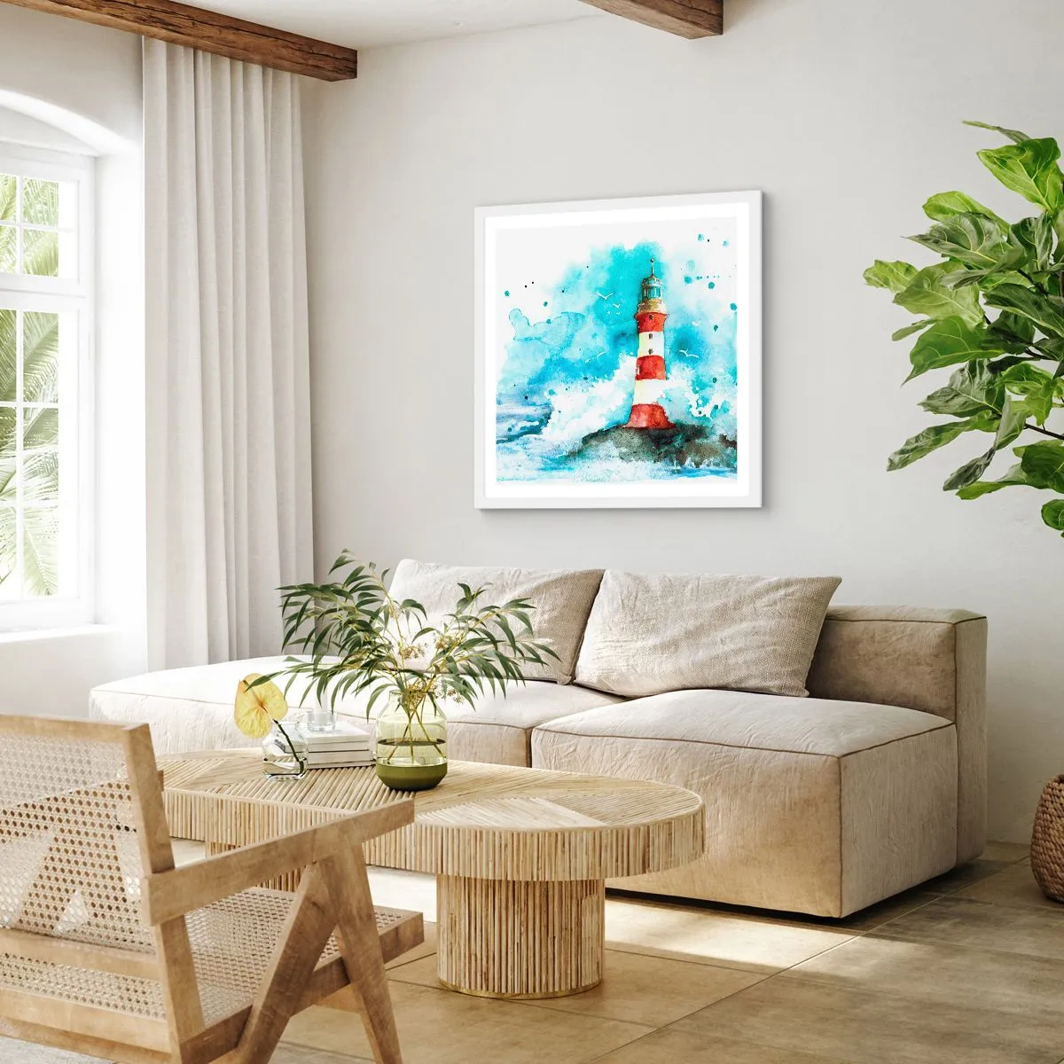 Poster in een witte lijst - Eenheid van de elementen - 40x40 cm