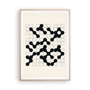 Een poster in een licht eiken lijst - Chinees spel – variatie - 70x100 cm