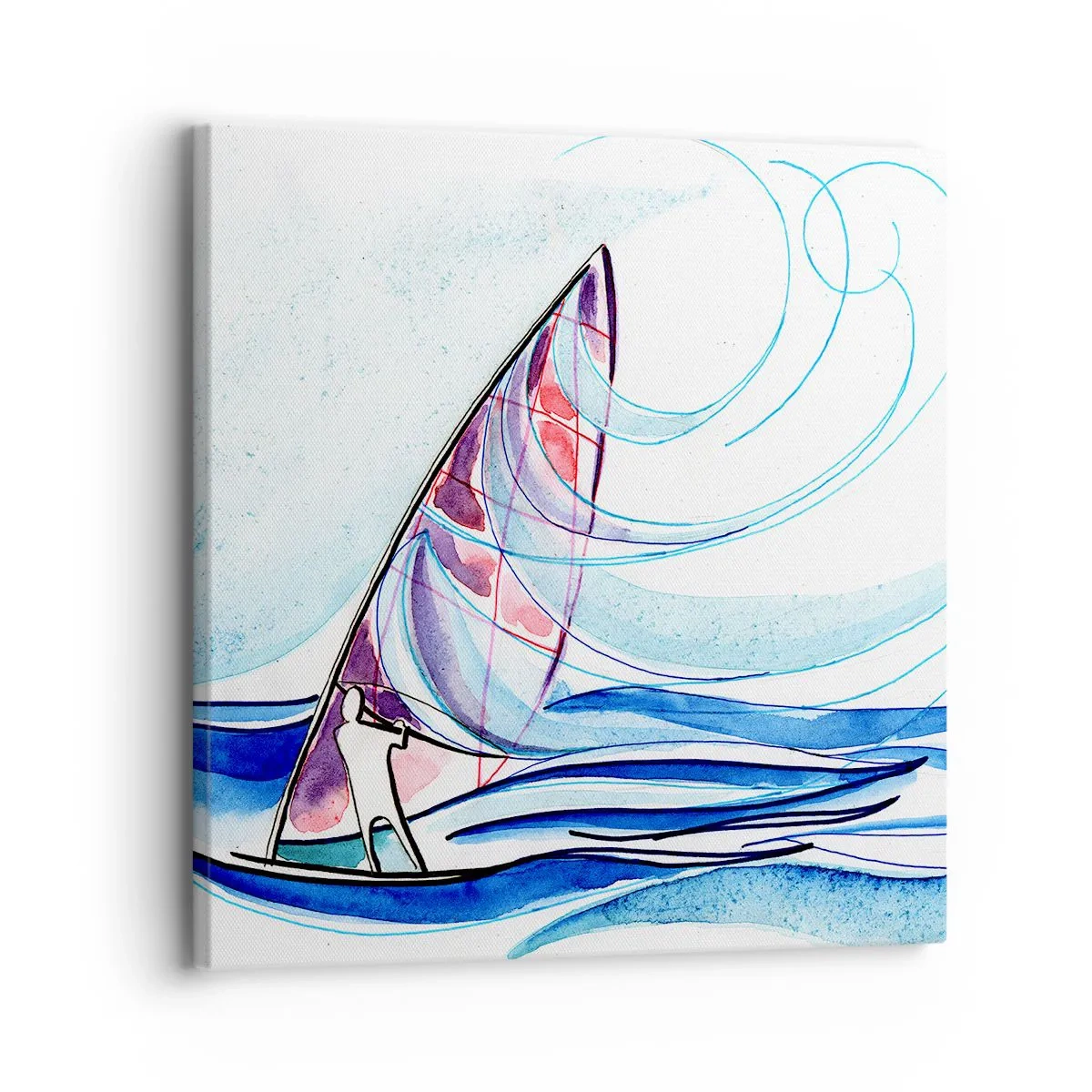 Schilderen op canvas - Met de wind op het ritme van de golven - 30x30 cm