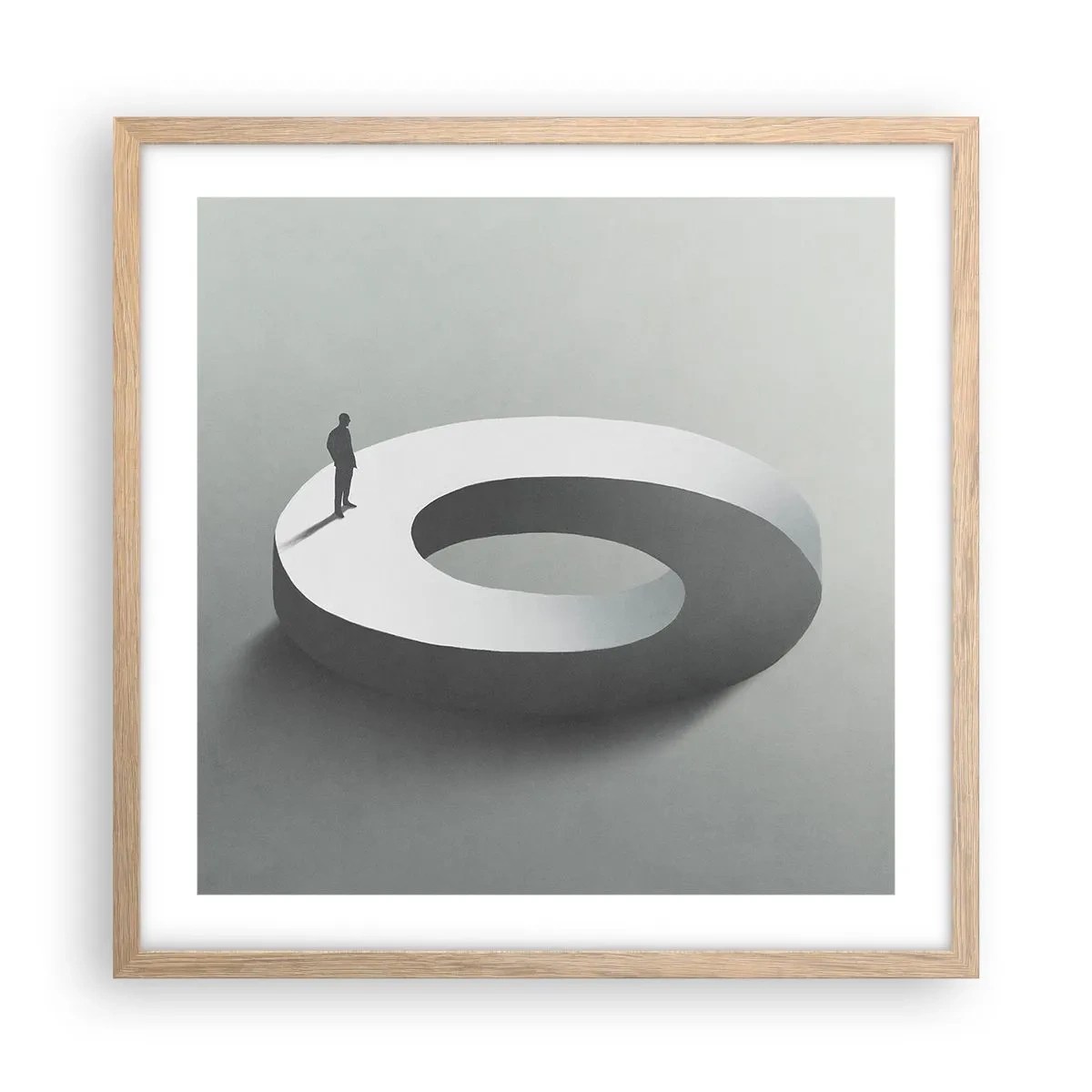 Een poster in een licht eiken lijst - En wees hier slim - 50x50 cm