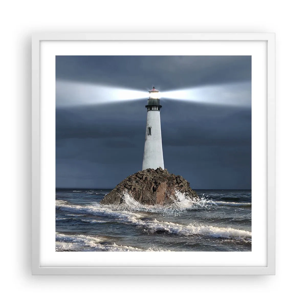 Poster in een witte lijst - Hier... hier... hier! - 50x50 cm