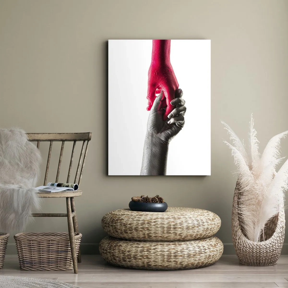 Schilderen op canvas - Samen, hoewel anders - 55x100 cm