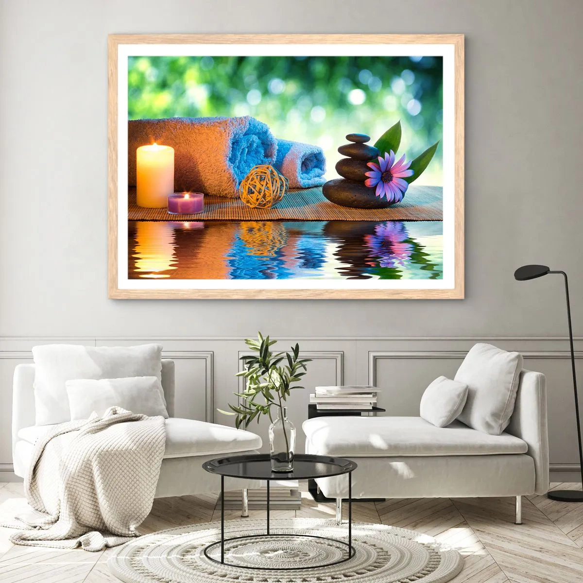 Een poster in een licht eiken lijst - Tijd voor het lichaam - 100x70 cm