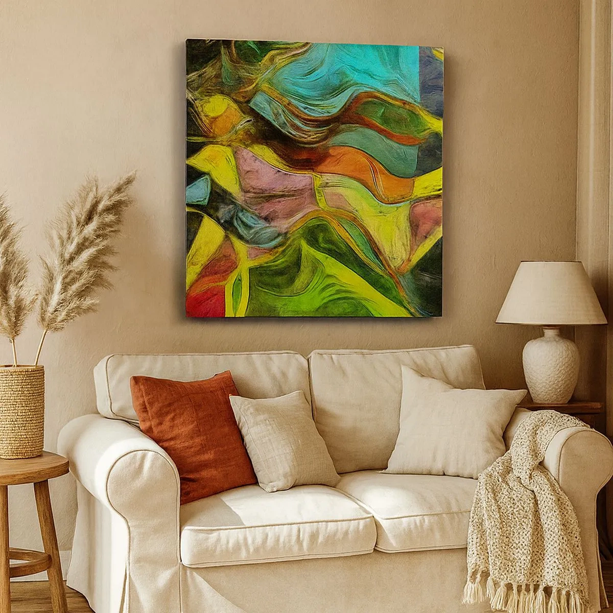 Schilderen op canvas - Beweging is leven - 30x30 cm