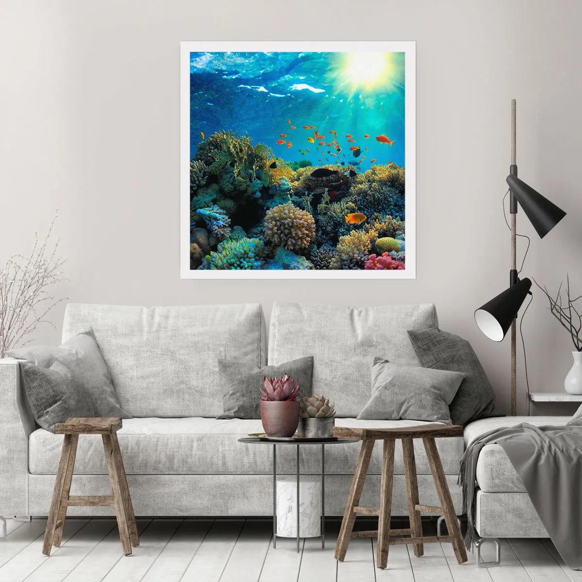 Poster - Onderwater schatten - 40x40 cm