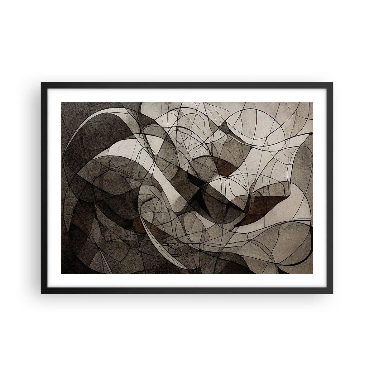 Poster in een zwarte lijst - Circulatie van aardekleuren - 70x50 cm