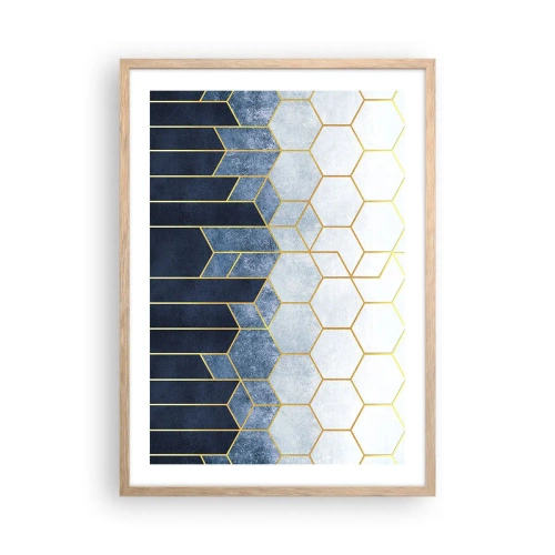 Een poster in een licht eiken lijst - Compositie in een gesyncopeerd ritme - 50x70 cm
