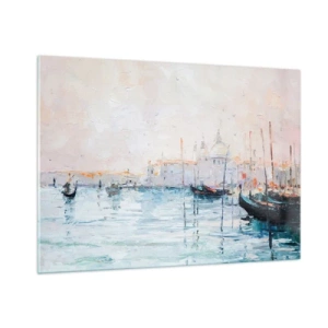 Schilderen op glas - Achter het water, achter de mist - 100x70 cm