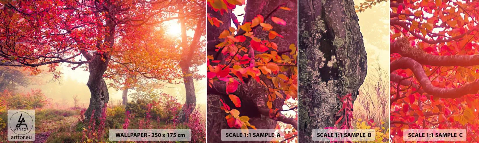 Fotobehang Monster Zelfklevend Deluxe Sticker - Bloeiende razernij - Landschap, Park, Bloemen - 100x30 cm