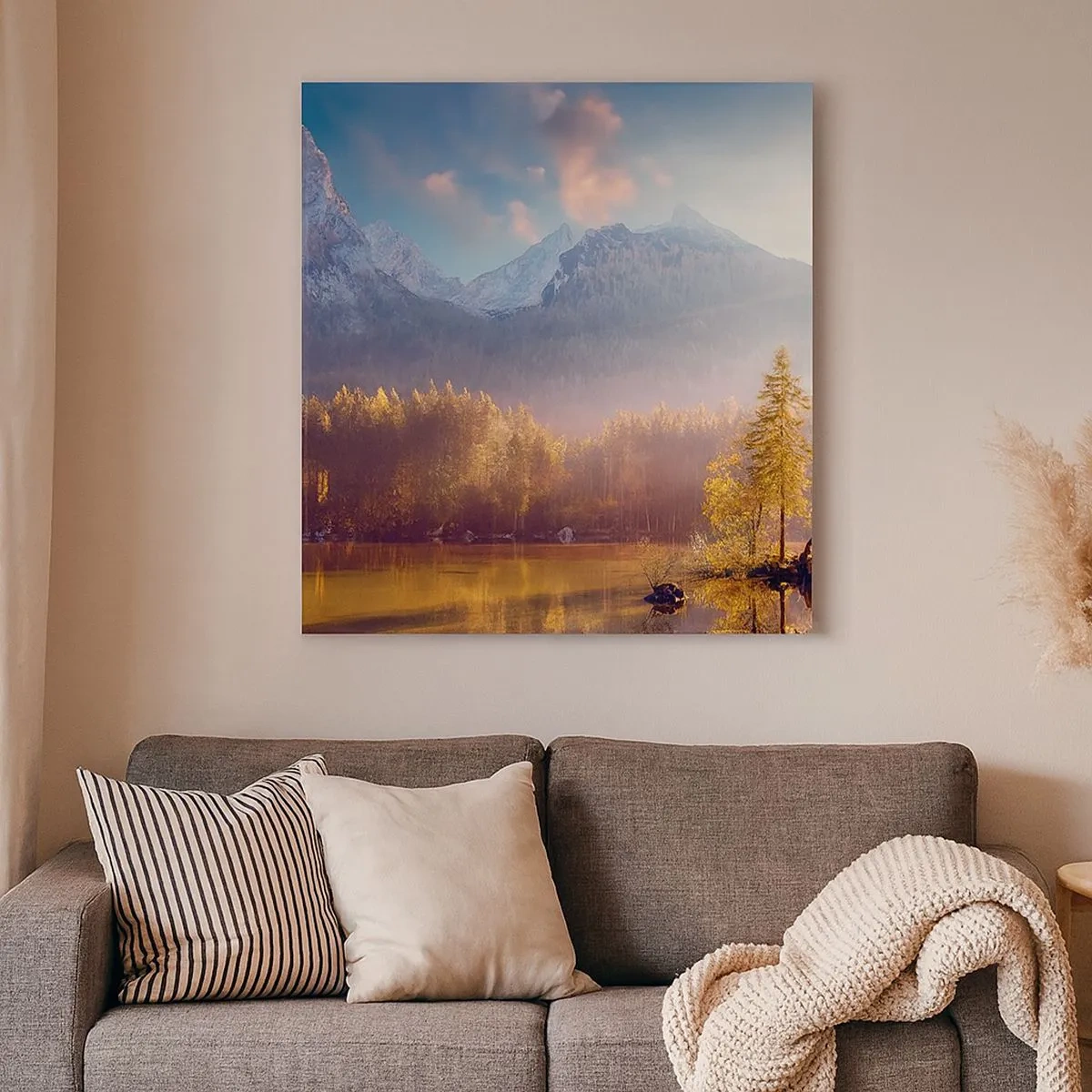 Schilderen op canvas - In bergen en dalen - 30x30 cm