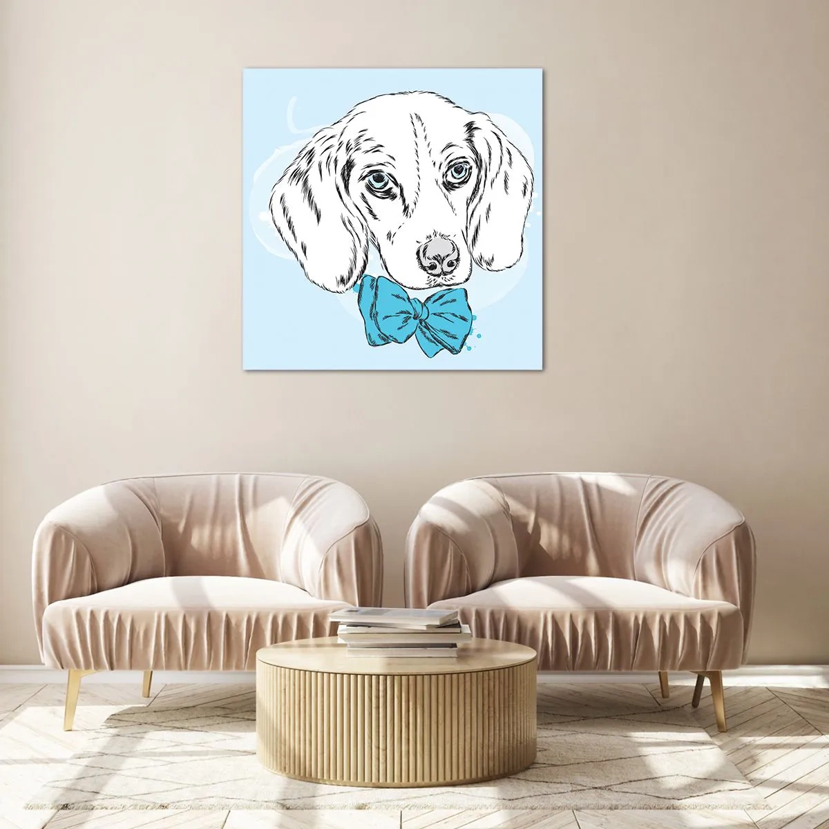 Schilderen op glas - Hond elegantie - 70x70 cm