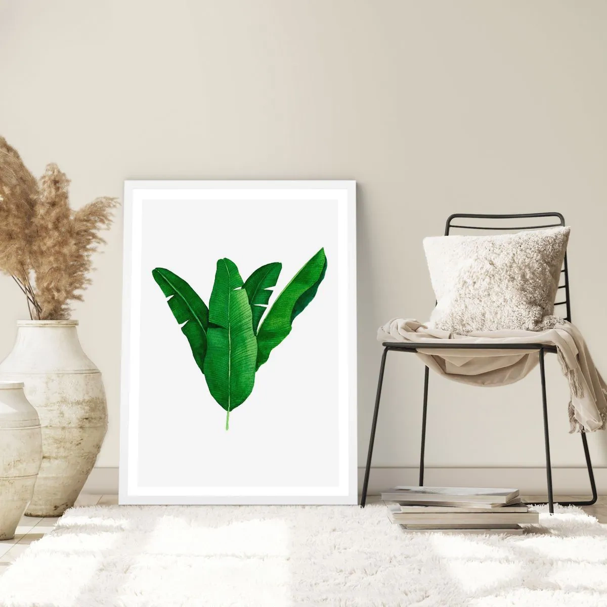 Poster in een witte lijst - Groene symmetrie - 30x40 cm