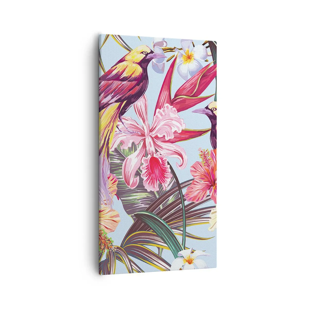 Schilderen op canvas - Bloemblaadjes en veren - 55x100 cm