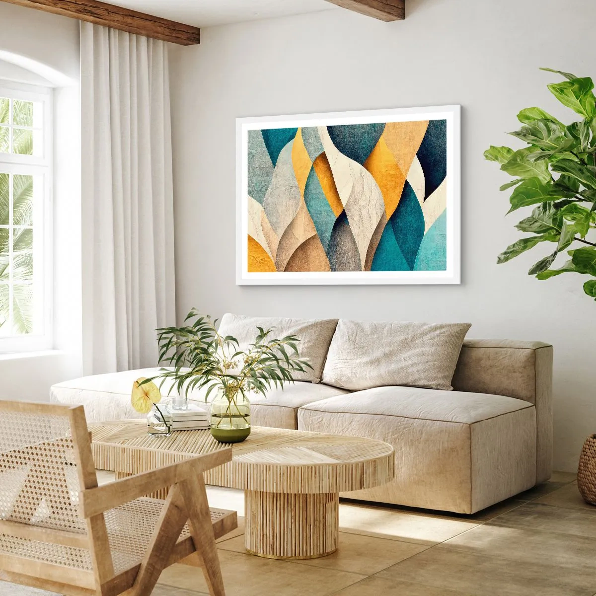 Poster in een witte lijst - Ritme en beweging - 91x61 cm